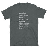 T-shirt Grey Tee with america: land of the free print