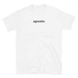 T-shirt White Tee with agnostic print