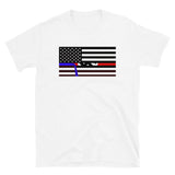 T-shirt white tee with thin blue nazis picture
