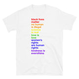 T-shirt white tee with right side of history print