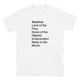T-shirt White Tee with america: land of the free print