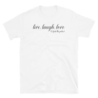 T-shirt white tee with live, laugh, love, and ftp print